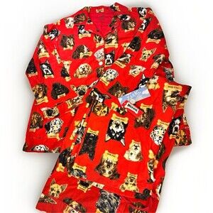 NWT NICK & NORA MILK BONE DOGS RED FLANNEL PAJAMA SET SIZE 2XL
